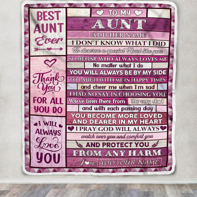 Personalized To My Aunt Gifts Blanket From Niece Nephew Wood Thank You For All Gifts For Aunt Mothers Day Birthday Christmas Customized Fleece Throw Blanket | siriusteestore