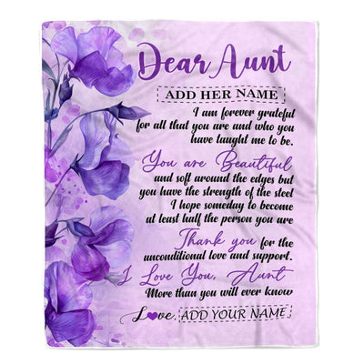 Personalized To My Aunt Gifts From Niece Nephew Blanket Flower You Are Beautiful Gifts For Aunt Mothers Day Birthday Christmas Customized Fleece Blanket | siriusteestore