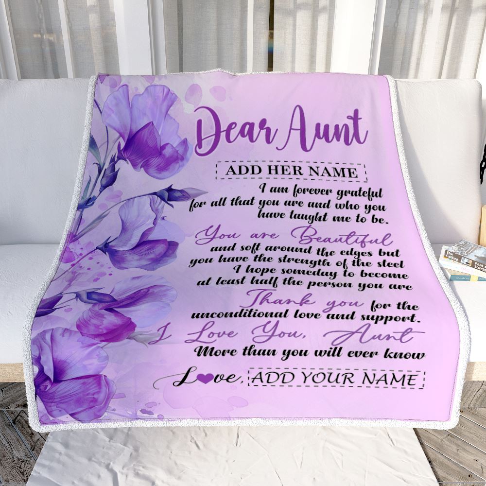 Personalized To My Aunt Gifts From Niece Nephew Blanket Flower You Are Beautiful Gifts For Aunt Mothers Day Birthday Christmas Customized Fleece Blanket | siriusteestore