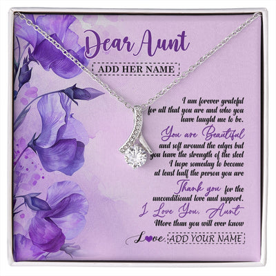 Alluring Beauty Necklace 14K White Gold Finish | 1 | Personalized To My Aunt Gifts From Niece Nephew Necklace Flower You Are Beautiful Gifts For Aunt Mothers Day Birthday Christmas Custom Gift Box Message Card | siriusteestore.myshopify