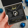 Forever Love Necklace 14K White Gold Finish | 2 | Personalized To My Aunt Gifts Necklace From Niece Nephew Grateful Thank You Aunt Birthday Gifts Mothers Day Christmas Jewelry Customized Gift Box Message Card | siriusteestore