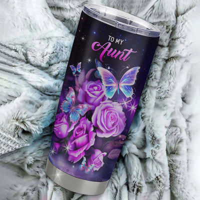 Personalized To My Aunt Tumbler From Niece Stainless Steel Cup Grateful Thank You Butterfly Aunt Gift Birthday Mothers Day Thanksgiving Christmas Travel Mug | siriusteestore