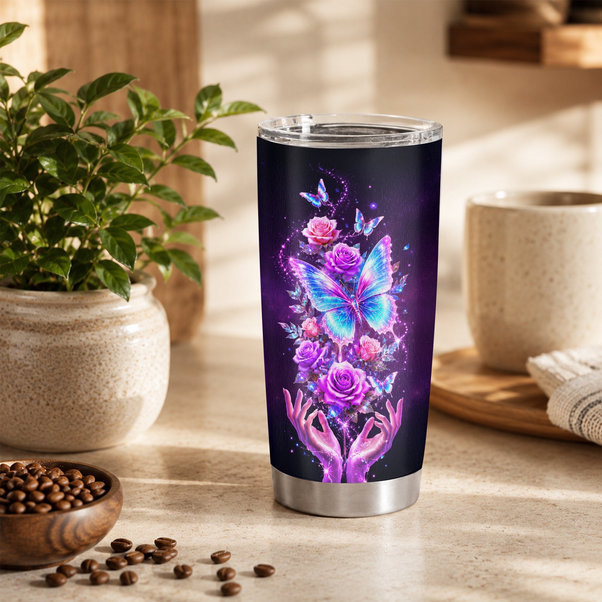 Personalized To My Aunt Tumbler From Niece Thank You For Love Butterfly Aunt Birthday Gifts Mothers Day Thanksgiving Christmas Custom Stainless Steel Mug | siriusteestore
