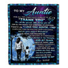 Personalized To My Auntie Blanket From Nephew Thank You Day By Day Auntie Birthday Mothers Day Thanksgiving Christmas Customized Bed Fleece Blanket | siriusteestore