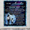 Personalized To My Auntie Blanket From Nephew Thank You Day By Day Auntie Birthday Mothers Day Thanksgiving Christmas Customized Bed Fleece Blanket | siriusteestore