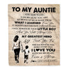 Personalized To My Auntie Gifts Blanket From Nephew Thank You My Hero Auntie Birthday Gift Mothers Day Thanksgiving Christmas Customized Fleece Throw Blanket | siriusteestore