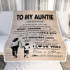 Personalized To My Auntie Gifts Blanket From Nephew Thank You My Hero Auntie Birthday Gift Mothers Day Thanksgiving Christmas Customized Fleece Throw Blanket | siriusteestore