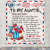 Personalized To My Auntie Gifts Blanket From Niece Nephew Cardinal Letter Air Mail Letter Birthday Gifts For Auntie Mothers Day Christmas Auntie Fleece Throw Blanket | siriusteestore