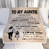 Personalized To My Auntie Gifts Blanket From Niece Thank You My Hero Auntie Birthday Gift Mothers Day Thanksgiving Christmas Customized Fleece Throw Blanket | siriusteestore