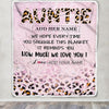 Personalized To My Auntie Gifts From Niece Nephew Blanket Pink Leopard Happy Birthday Gifts For Auntie Mothers Day Christmas Customized Fleece Throw Blanket | siriusteestore