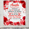 Personalized To My Auntie Gifts From Niece Nephew Blanket Rose Flower Anniversary Birthday Gifts Auntie Mothers Day Thanksgiving Christmas Fleece Blanket | siriusteestore