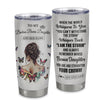 Personalized To My Badass Bonus Daughter I Am The Storm Tumbler From Stepdad Stepmom Beautiful Step Daughter Birthday Gifts Christmas Adults Custom Stainless Steel Mug | siriusteestore