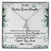 Alluring Beauty Necklace 14K White Gold Finish | 1 | Personalized To My Badass Bonus Daughter Necklace From Stepdad Mom Straighten Your Crown Stepddaughter Birthday Christmas Customized Gift Box Message Card | siriusteestore