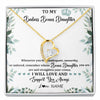 Forever Love Necklace 18K Yellow Gold Finish | 1 | Personalized To My Badass Bonus Daughter Necklace From Stepdad Mom Straighten Your Crown Stepddaughter Birthday Christmas Customized Gift Box Message Card | siriusteestore