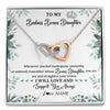 Interlocking Hearts Necklace Stainless Steel & Rose Gold Finish | 1 | Personalized To My Badass Bonus Daughter Necklace From Stepdad Mom Straighten Your Crown Stepddaughter Birthday Christmas Customized Gift Box Message Card | siriusteestore