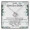 Love Knot Necklace 14K White Gold Finish | 1 | Personalized To My Badass Bonus Daughter Necklace From Stepdad Mom Straighten Your Crown Stepddaughter Birthday Christmas Customized Gift Box Message Card | siriusteestore