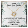 Love Knot Necklace 18K Yellow Gold Finish | 1 | Personalized To My Badass Bonus Daughter Necklace From Stepdad Mom Straighten Your Crown Stepddaughter Birthday Christmas Customized Gift Box Message Card | siriusteestore
