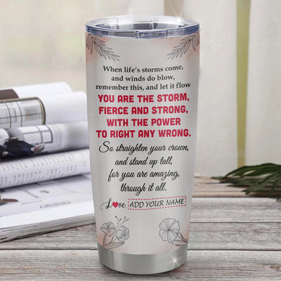 Personalized To My Badass Bonus Daughter Tumbler From Stepmom Bonus Dad Floral Butterfly African Afro Girl Stepdaughter Birthday Gifts Christmas Stainless Steel Mug | siriusteestore