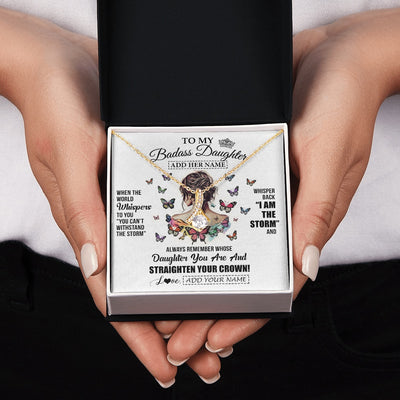 Alluring Beauty Necklace 18K Yellow Gold Finish | 2 | Personalized To My Badass Daughter I Am The Storm Necklace From Dad Mom Father Beautiful Daughter Birthday Gifts Graduation Christmas Gift Box Message Card | https://siriusteestore.