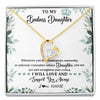 Forever Love Necklace 18K Yellow Gold Finish | 1 | Personalized To My Badass Daughter Necklace From Mom Dad Mother Straighten Your Crown Daughter Birthday Graduation Christmas Customized Gift Box Message Card | siriusteestore
