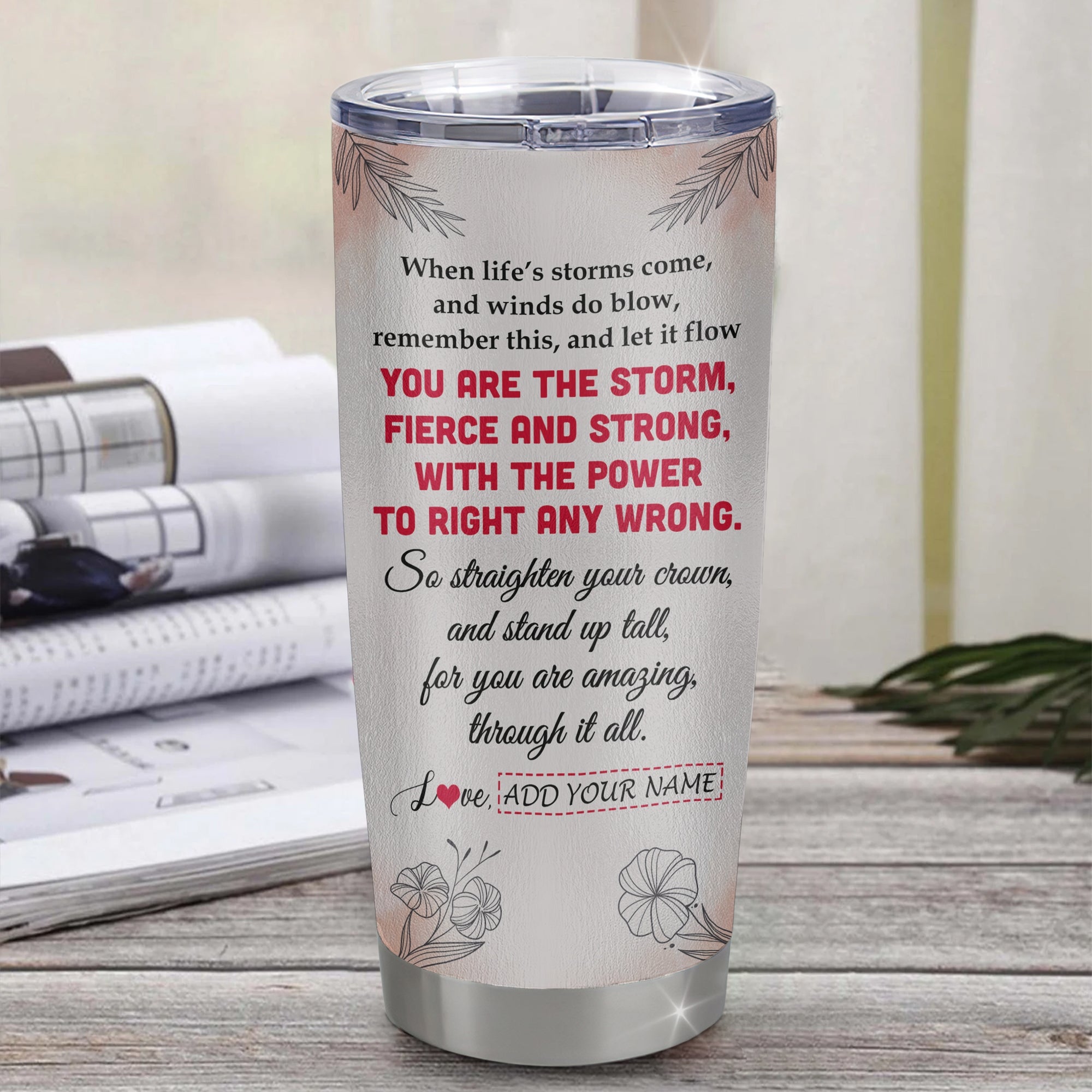 Personalized To My Badass Daughter Tumbler From Dad Father Mom Floral Butterfly African Afro Girl Daughter Birthday Gifts Christmas Custom Stainless Steel Travel Mug | siriusteestore