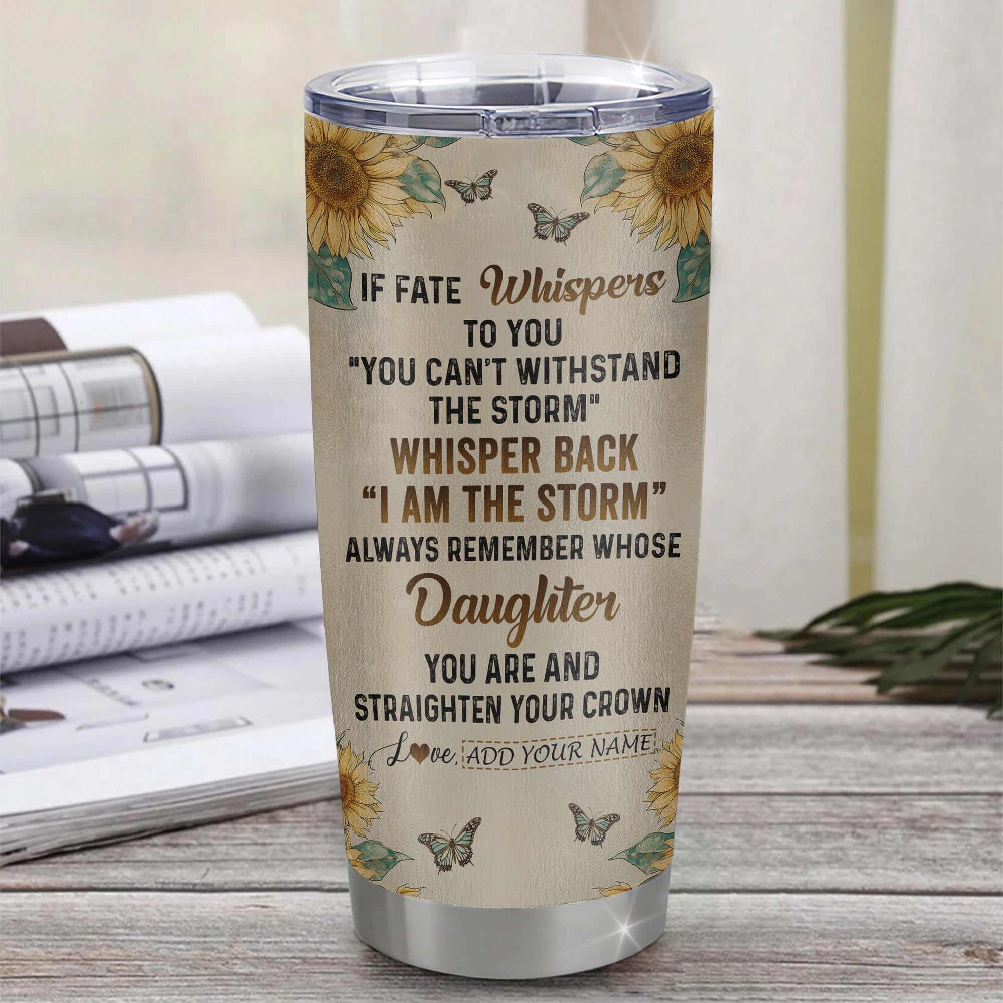Personalized To My Badass Daughter Tumbler From Dad Mom Father I Am The Storm Daughter Gifts Birthday Graduation Christmas Custom Stainless Steel Cup Travel Mug | siriusteestore