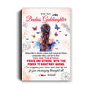 Personalized To My Badass Goddaughter Canvas From Aunt Uncle Floral Butterfly Goddaughter Birthday Gifts Graduation Christmas Custom Wall Art Print Framed Canvas | siriusteestore