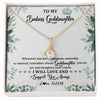 Alluring Beauty Necklace 18K Yellow Gold Finish | 1 | Personalized To My Badass Goddaughter Necklace From Aunt Uncle Straighten Your Crown Goddaughter Birthday Graduation Christmas Customized Gift Box Message Card | siriusteestore