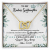 Interlocking Hearts Necklace 18K Yellow Gold Finish | 1 | Personalized To My Badass Goddaughter Necklace From Aunt Uncle Straighten Your Crown Goddaughter Birthday Graduation Christmas Customized Gift Box Message Card | siriusteestore