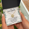 Love Knot Necklace 18K Yellow Gold Finish | 2 | Personalized To My Badass Goddaughter Necklace From Aunt Uncle Straighten Your Crown Goddaughter Birthday Graduation Christmas Customized Gift Box Message Card | siriusteestore