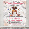 Personalized To My Badass Granddaughter Blanket From Grandma Grandpa Floral Butterfly African Afro Girl Granddaughter Birthday Gifts Christmas Fleece Blanket | siriusteestore