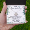 Love Knot Necklace 14K White Gold Finish | 2 | Personalized To My Badass Granddaughter Necklace From Grandma Grandpa Straighten Your Crown Granddaughter Birthday Christmas Customized Gift Box Message Card | siriusteestore