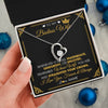Forever Love Necklace 14K White Gold Finish | 2 | Personalized To My Badass Wife Necklace From Husband Crown I Love You Wife Birthday Anniversary Wedding Valentines Day Jewelry Customized Gift Box Message Card | siriusteestore
