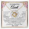 Love Knot Necklace 18K Yellow Gold Finish | Personalized To My Beautiful Aunt From Niece Nephew Necklace Say I Love You Aunt Birthday Mothers Day Christmas Jewelry Customized Gift Box Message Card | siriusteestore