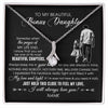 Alluring Beauty Necklace 14K White Gold Finish | 1 | Personalized To My Beautiful Bonus Daughter Necklace From Stepdad Always Love You Stepdaugher Birthday Graduation Christmas Customized Gift Box Message Card | siriusteestore