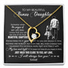 Forever Love Necklace 18K Yellow Gold Finish | 1 | Personalized To My Beautiful Bonus Daughter Necklace From Stepdad Always Love You Stepdaugher Birthday Graduation Christmas Customized Gift Box Message Card | siriusteestore