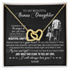 Interlocking Hearts Necklace 18K Yellow Gold Finish | 1 | Personalized To My Beautiful Bonus Daughter Necklace From Stepdad Always Love You Stepdaugher Birthday Graduation Christmas Customized Gift Box Message Card | siriusteestore