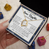 Forever Love Necklace 18K Yellow Gold Finish | 2 | Personalized To My Beautiful Bonus Daughter Necklace From Stepmom Feel My Love Valentines Gifts For Stepdaughter Birthday Christmas Gift Box Message Card | https://siriusteestore.