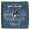 Forever Love Necklace 18K Yellow Gold Finish | Personalized To My Beautiful Bonus Daughter Necklace Need A Hug Just Hold This Stepdaughter Pendant Jewelry Birthday Christmas Customized Gift Box Message Card | siriusteestore