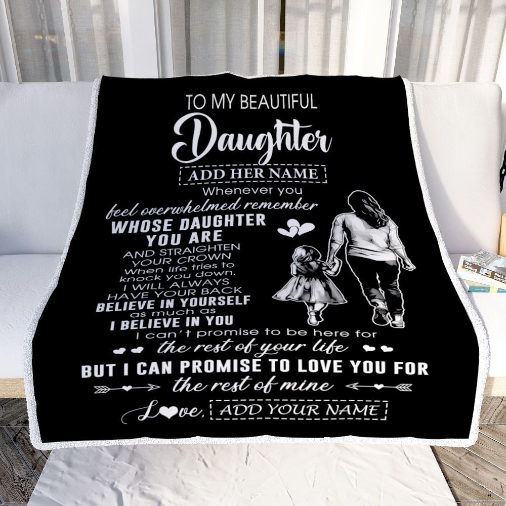 Personalized To My Beautiful Daughter Blanket From Mom Mother Father Believe In Yourself Daughter Birthday Gifts Christmas Customized Fleece Throw Blanket | siriusteestore