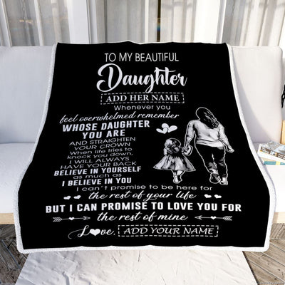 Personalized To My Beautiful Daughter Blanket From Mom Mother Father Believe In Yourself Daughter Birthday Gifts Christmas Customized Fleece Throw Blanket | siriusteestore