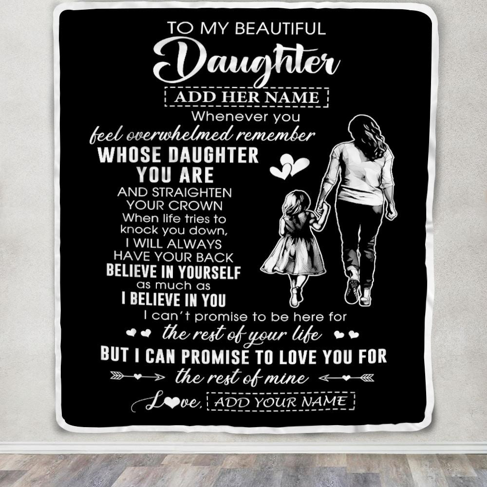 Personalized To My Beautiful Daughter Blanket From Mom Mother Father Believe In Yourself Daughter Birthday Gifts Christmas Customized Fleece Throw Blanket | siriusteestore
