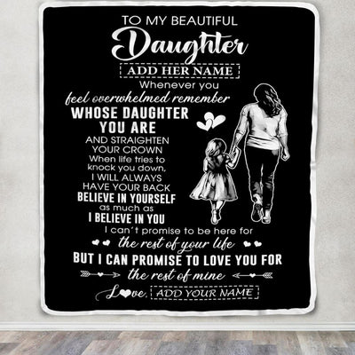 Personalized To My Beautiful Daughter Blanket From Mom Mother Father Believe In Yourself Daughter Birthday Gifts Christmas Customized Fleece Throw Blanket | siriusteestore