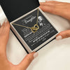 Interlocking Hearts Necklace 18K Yellow Gold Finish | 2 | Personalized To My Beautiful Daughter Necklace From Dad Father Always Love You Daughter Birthday Graduation Christmas Customized Gift Box Message Card | siriusteestore
