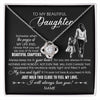 Love Knot Necklace 14K White Gold Finish | 1 | Personalized To My Beautiful Daughter Necklace From Mom Mother Always Love You Daughter Birthday Graduation Christmas Customized Gift Box Message Card | siriusteestore