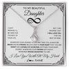 Alluring Beauty Necklace 14K White Gold Finish | 1 | Personalized To My Beautiful Daughter Necklace Women Girls From Mom Dad Mother Love You Daughter Birthday Jewelry Christmas Customized Gift Box Message Card | siriusteestore