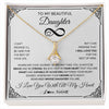 Alluring Beauty Necklace 18K Yellow Gold Finish | 1 | Personalized To My Beautiful Daughter Necklace Women Girls From Mom Dad Mother Love You Daughter Birthday Jewelry Christmas Customized Gift Box Message Card | siriusteestore