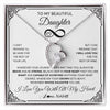 Forever Love Necklace 14K White Gold Finish | 1 | Personalized To My Beautiful Daughter Necklace Women Girls From Mom Dad Mother Love You Daughter Birthday Jewelry Christmas Customized Gift Box Message Card | siriusteestore