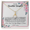 Alluring Beauty Necklace 18K Yellow Gold Finish | 1 | Personalized To My Beautiful Daughter Necklace from Mom Dad I Am Here For You Floral Daughter Birthday Graduation Christmas Customized Gift Box Message Card | siriusteestore