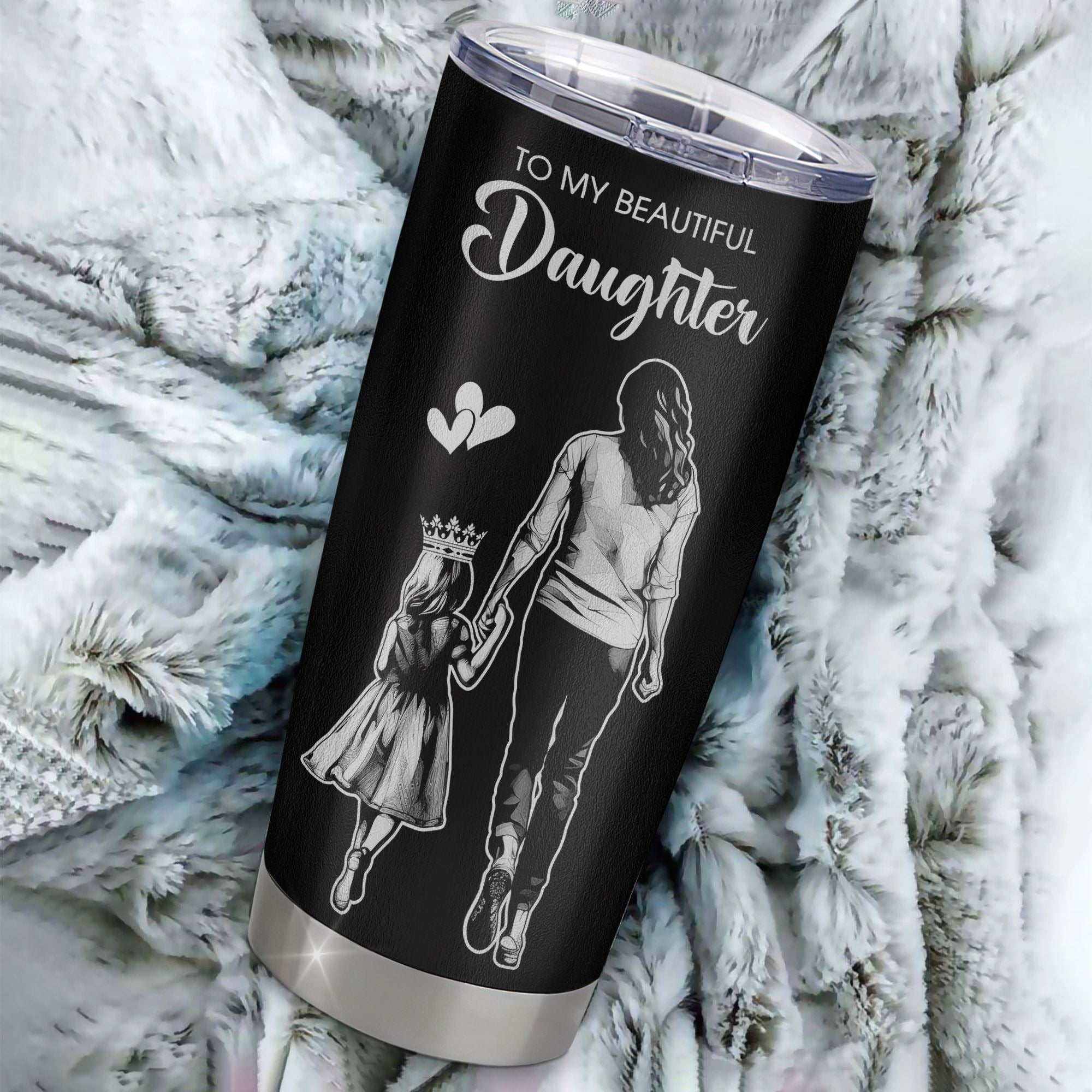 Personalized To My Beautiful Daughter Tumbler From Mom Mother Father Believe In Yourself Daughter Birthday Gifts Christmas Custom Stainless Steel Cup Travel Mug | siriusteestore